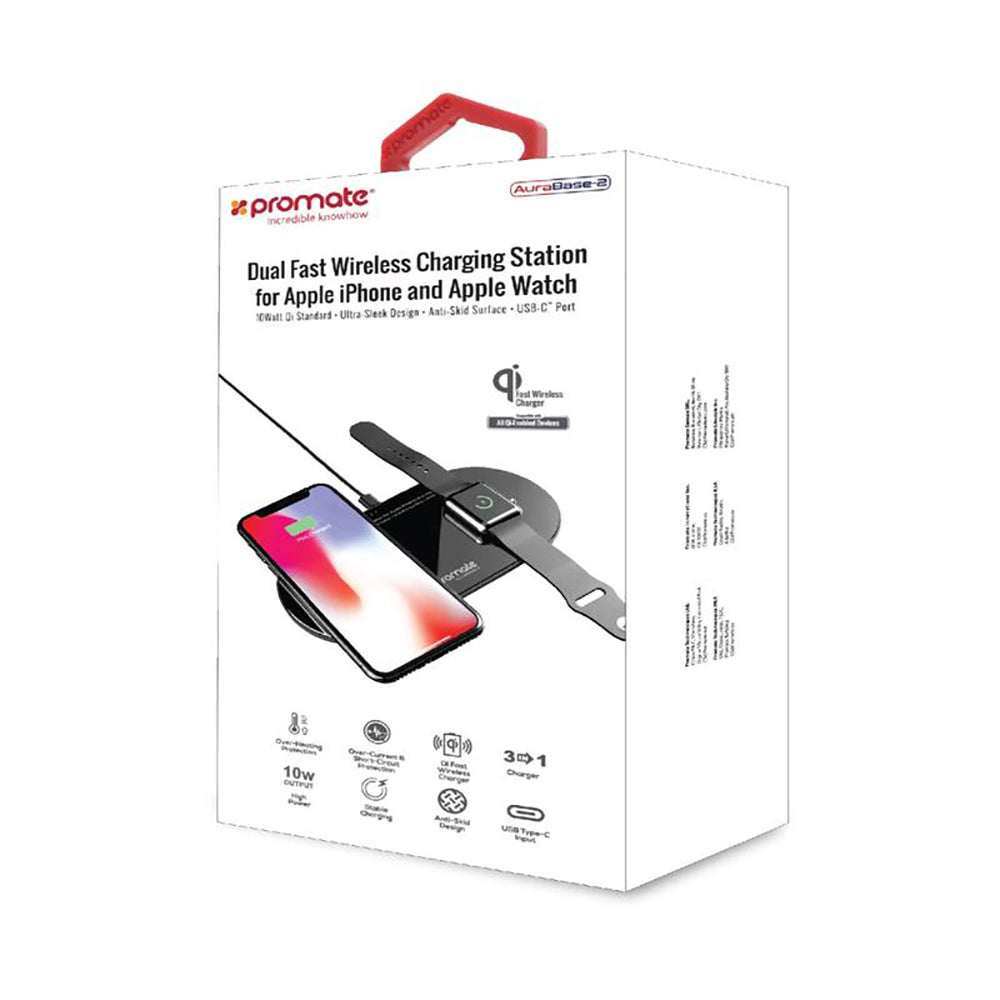 Promate Aurabase-2 Dual Fast Wireless Charging Station (4610830631012) Promate Aurabase-2 Dual Fast Wireless Charging Station (4610830631012)